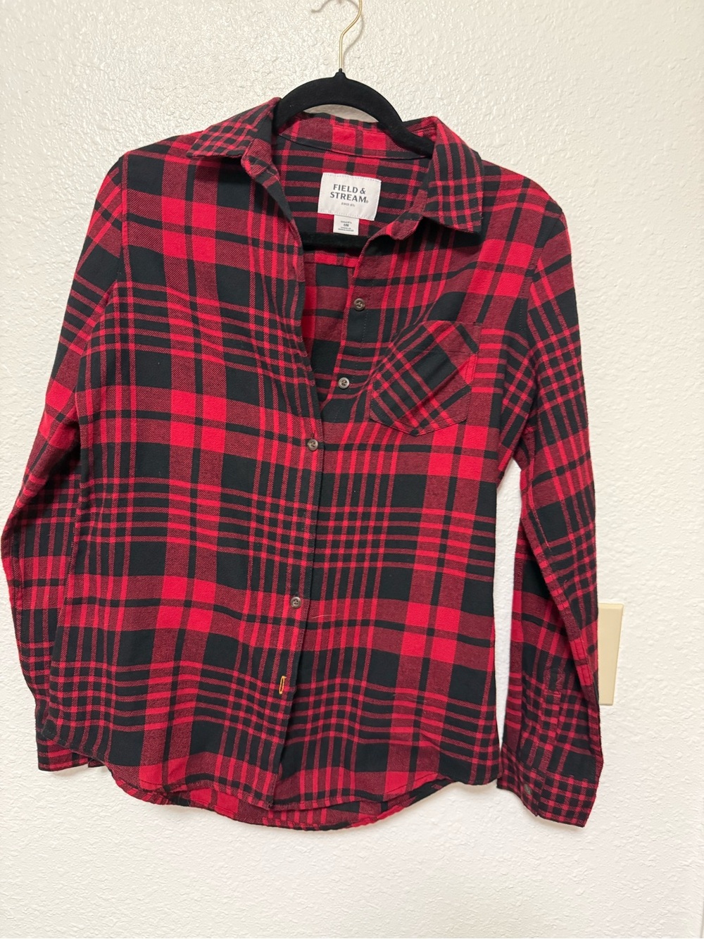 Field & Stream Red and Black Plaid Shirt with Label‎